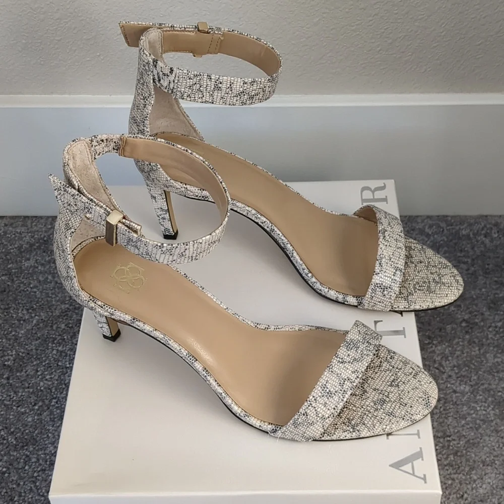 Alaina lizard embossed leather sandals - Picture 1 of 5